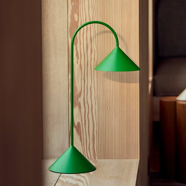 FRANDSEN Lampa de masă cu LED și baterie Grasp, verde, înălțime 47 cm, reglabil, Verde, Metal, Design