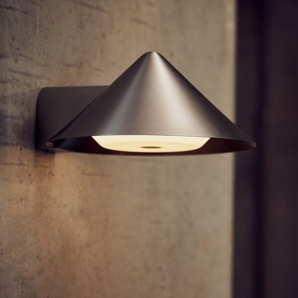 FRANDSEN Aplică de perete cu LED-uri și baterie Grasp, oțel inoxidabil, 15 cm, reglabil, Metalic, Camera de zi / sufragerie, Oțel inoxidabil, Design