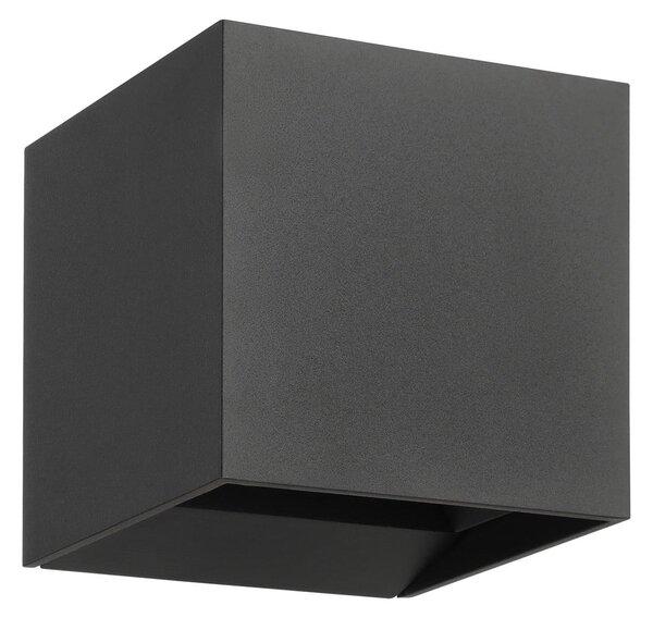 EGLO Lampă de perete exterioară cu LED Calpino 3, antracit, lățime 10 cm, 2 becuri, Negru, Aluminiu, Modern, Perete unghiular
