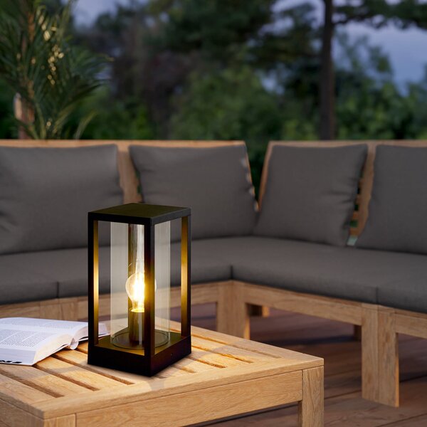 EGLO Lampă cu soclu Cascinetta, lățime 15 cm, negru, metal, Negru, Aluminiu, Modern
