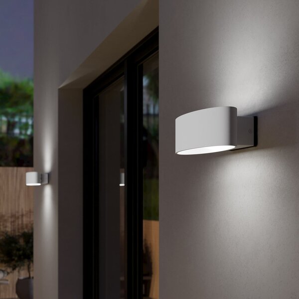 EGLO Lampă LED de exterior Chinoa, albă, lățime 27 cm, metal, Alb, Aluminiu, Modern