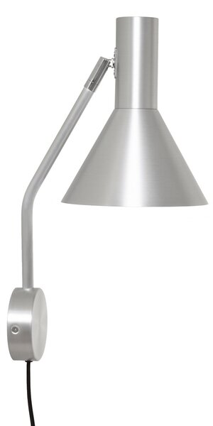 FRANDSEN Aplică de perete Lyss, culoare aluminiu, priză, 42 cm, E27, Metalic, Camera de zi / sufragerie, Aluminiu, Design