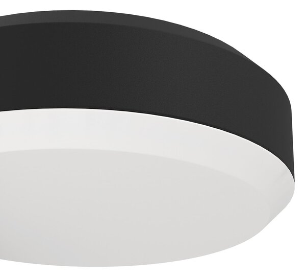 EGLO Lampă LED de exterior Fornaci, negru, lățime 16 cm, senzor, Negru, Metal, Modern