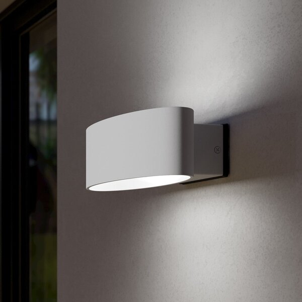 EGLO Lampă LED de exterior Chinoa, albă, lățime 27 cm, metal, Alb, Aluminiu, Modern