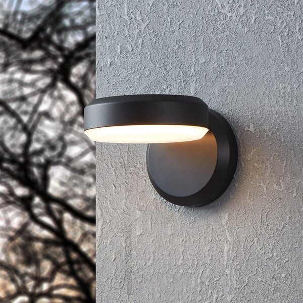 EGLO Lampă de perete exterioară cu LED Fornaci, negru, lățime 16 cm, metal, Negru, Metal, Modern