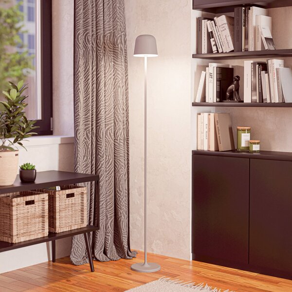 EGLO Lampă de terasă cu LED și baterie Mannera-L, gri, înălțime 140 cm, metal, reglabil, Gri, Aluminiu, Modern
