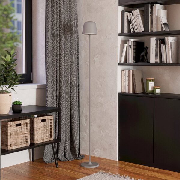 EGLO Lampă de terasă cu LED și baterie Mannera-L, gri, înălțime 140 cm, metal, reglabil, Gri, Aluminiu, Modern