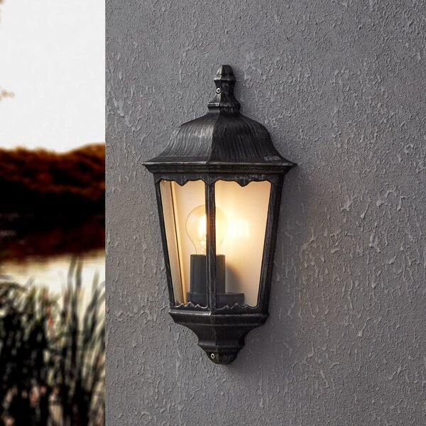 EGLO Lampă de exterior Navedo, negru/argintiu, înălțime 43 cm, montare la nivel, Negru, Aluminiu, Antichitate