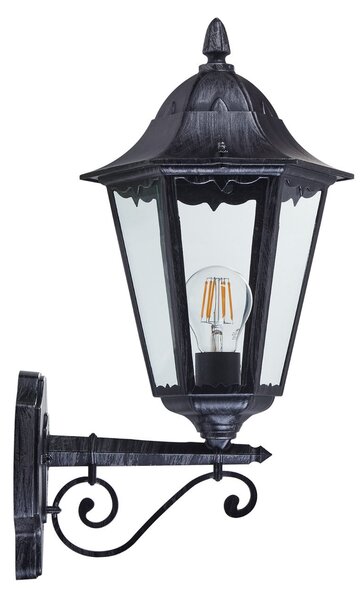 EGLO Lampă de exterior Navedo, negru/argintiu, înălțime 47 cm, cu lumină orientată, Negru, Aluminiu, Antichitate