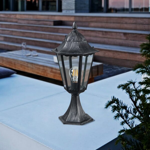 EGLO Lampă cu soclu Navedo, negru/argintiu, înălțime 47 cm, Negru, Aluminiu, Antichitate