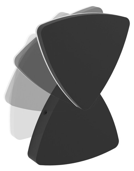 EGLO Lampă LED de exterior Pedersano, negru, lățime 14 cm, triunghiulară, Negru, Aluminiu, Modern