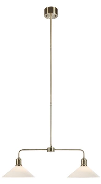 Markslöjd Lampă suspendată Vela, alamă veche, 2 becuri, sticlă, lungime 75 cm, reglabil, Bronz / Alamă Veche, Camera de zi / sufragerie, Sticlă