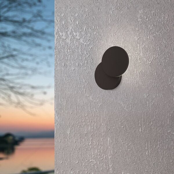 EGLO Lampă de perete exterioară cu LED Pedersano, negru, Ø 14 cm, metal, Negru, Aluminiu, Modern
