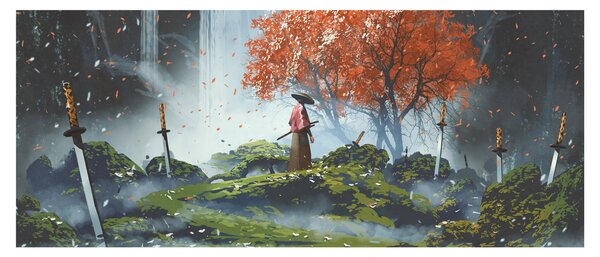 Tablou - Ilustrație a Grădinii de săbii (120x50 cm)
