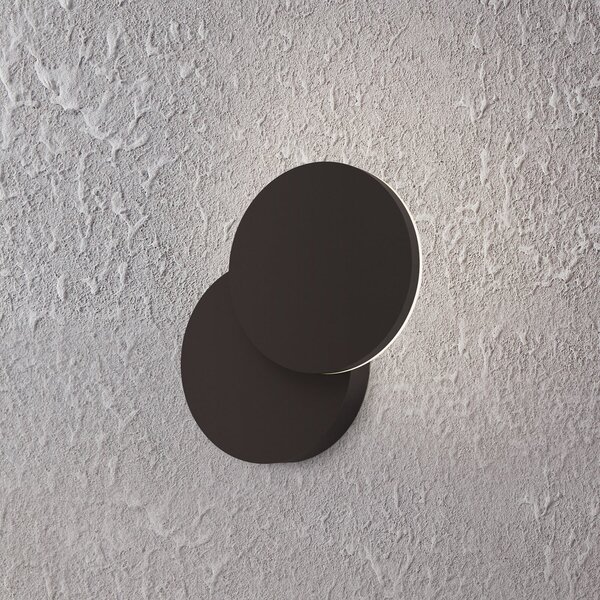 EGLO Lampă de perete exterioară cu LED Pedersano, negru, Ø 14 cm, metal, Negru, Aluminiu, Modern