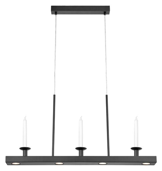 Markslöjd Lampă suspendată LED Dining, negru, lungime 82 cm, fier, dimabil, reglabil, Negru, Camera de zi / sufragerie, Metal