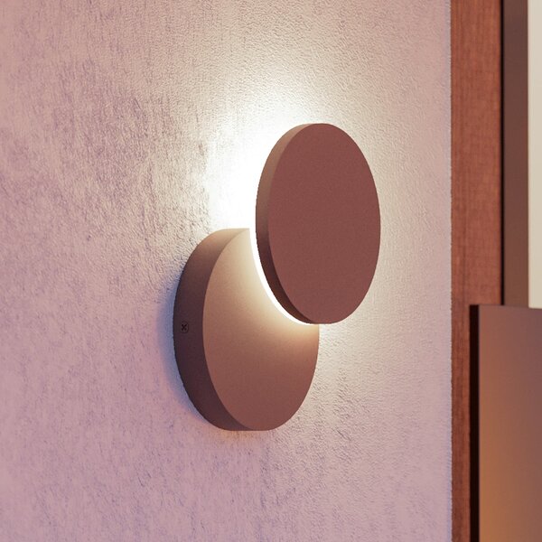 EGLO Lampă de perete pentru exterior cu LED Pedersano, culoare ruginiu, Ø 14 cm,, Maro / Rugină, Aluminiu, Modern