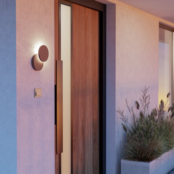 EGLO Lampă de perete pentru exterior cu LED Pedersano, culoare ruginiu, Ø 14 cm,, Maro / Rugină, Aluminiu, Modern