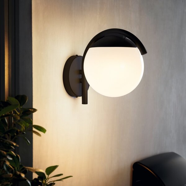 EGLO Lampă de exterior Prata Vecchia, negru, înălțime 26 cm, metal, Negru, Plastic, Modern