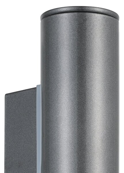 EGLO Aplică de perete Riga, antracit, înălțime 20 cm, metal, cu 2 becuri, Gri, Metal, Modern