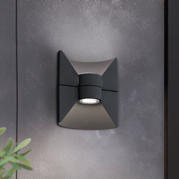 EGLO Lampă de exterior cu LED Redondo, antracit, înălțime 17 cm, 2 becuri, Gri, Aluminiu, Modern
