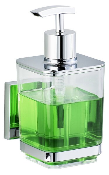 Dispenser sapun lichid cu suport QUADRO, Transparent 340 ml, WENKO