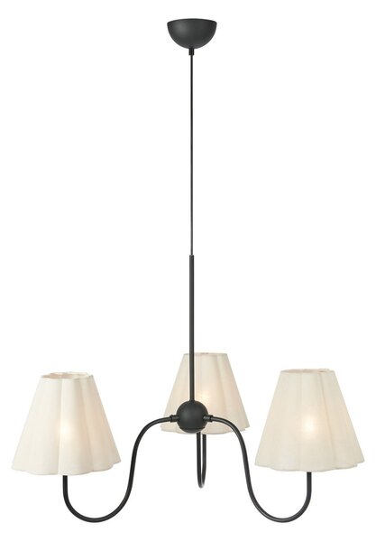 Markslöjd Lampă suspendată Veya, bej, in, Ø 90 cm, E14, reglabil, Bej, Camera de zi / sufragerie, Țesătură / Textil