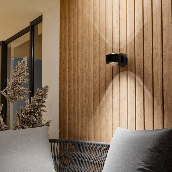 EGLO Lampă de exterior cu LED Treviolo, negru, adâncime 12 cm, 2 becuri, Negru, Aluminiu, Modern