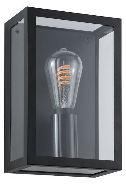 EGLO Lampă de exterior Alamonte-Z, negru, înălțime 26 cm, soclu E27-smart, Transparent, Metal, Modern