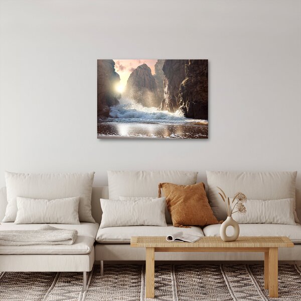 Tablou - Stânci și valuri ale oceanului (70x50 cm)