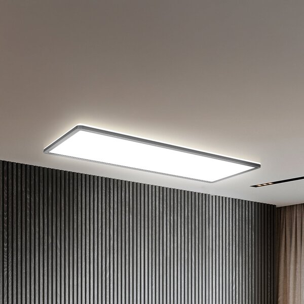 B.K. Licht Panou LED Slim telecomandă RGBW, 58 x 20 cm, negru, iluminare din spate, reglabil, Negru, Studiu / Birou, Plastic