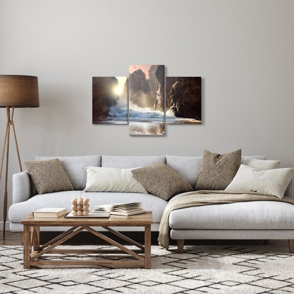 Tablou - Stânci și valuri ale oceanului (90x60 cm)