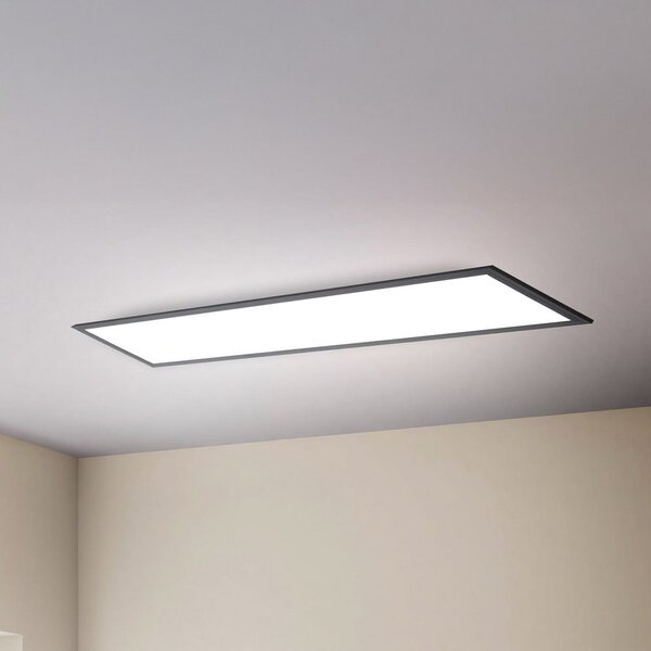 B.K. Licht Panou LED Odin telecomandă CCT, 100 x 25 cm, negru, reglabil, Negru, Studiu / Birou, Metal, Modern