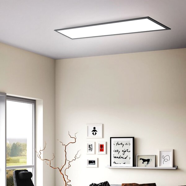 B.K. Licht Panou LED Odin on/off, 100 x 25 cm, negru, 4.000 K, Negru, Studiu / Birou, Metal, Modern