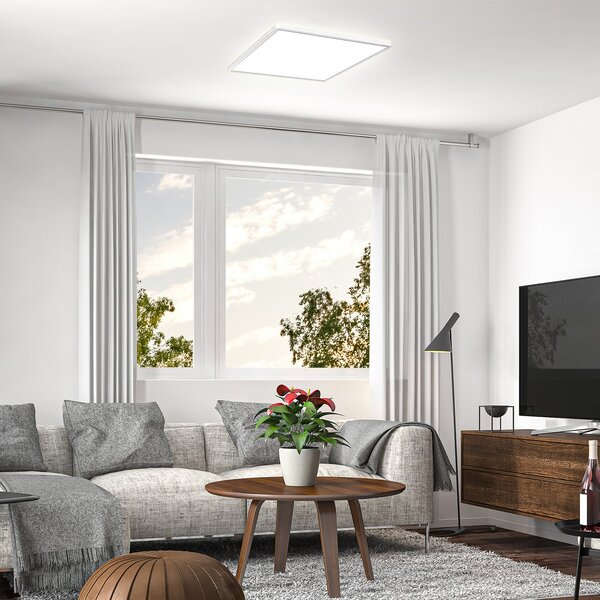 B.K. Licht Panou LED Eki, 42 x cm, alb, Step-dimabil, iluminare din spate, 4.000K, reglabil, Alb, Studiu / Birou, Plastic