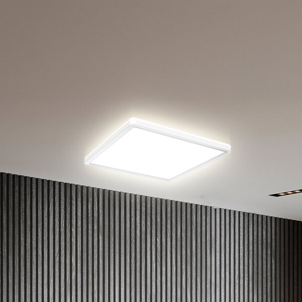 B.K. Licht Panou LED Eki, 29 x cm, alb, Step-dimabil, iluminare din spate, 4.000K, reglabil, Alb, Studiu / Birou, Plastic
