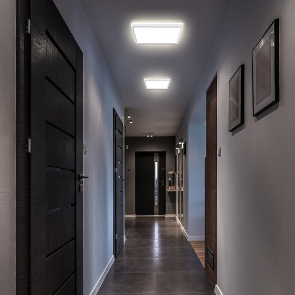 B.K. Licht Panou LED Eki, 29 x cm, alb, Step-dimabil, iluminare din spate, 4.000K, reglabil, Alb, Studiu / Birou, Plastic