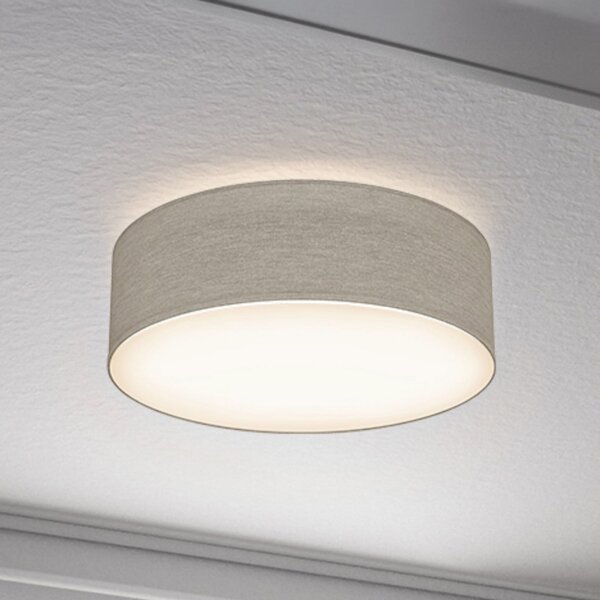 B.K. Licht Plafonieră Litora, gri-maro, Ø 30 cm, textil, E27, reglabil, Maro / Rugină, Camera de zi / sufragerie, Țesătură / Textil