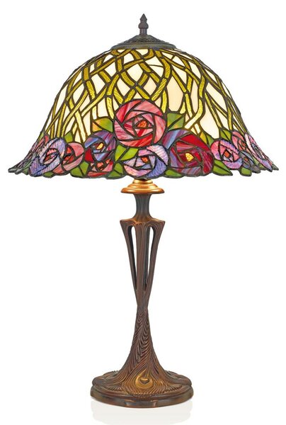 Artistar Lampă de masă Melika în stil Tiffany, Multicolor, Camera de zi / sufragerie, Plastic, Tiffany