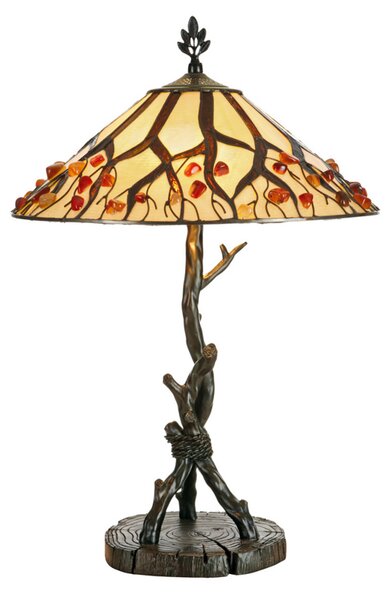 Artistar Jordis lampă de masă în stil Tiffany, Multicolor, Camera de zi / sufragerie, Metal, Tiffany