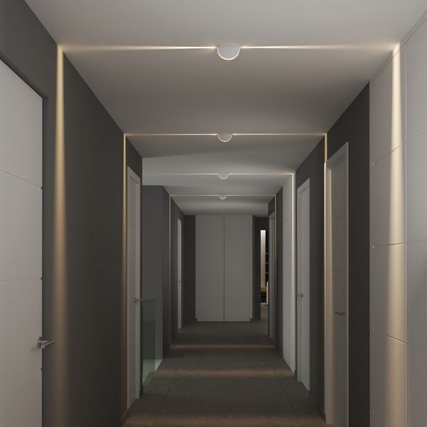 ACB ILUMINACIÓN Plafonieră cu LED-uri Spectra Recessed, IP54, Alb, Camera de zi / sufragerie, Metal, Modern, Corpuri de iluminat încastrate rotunde