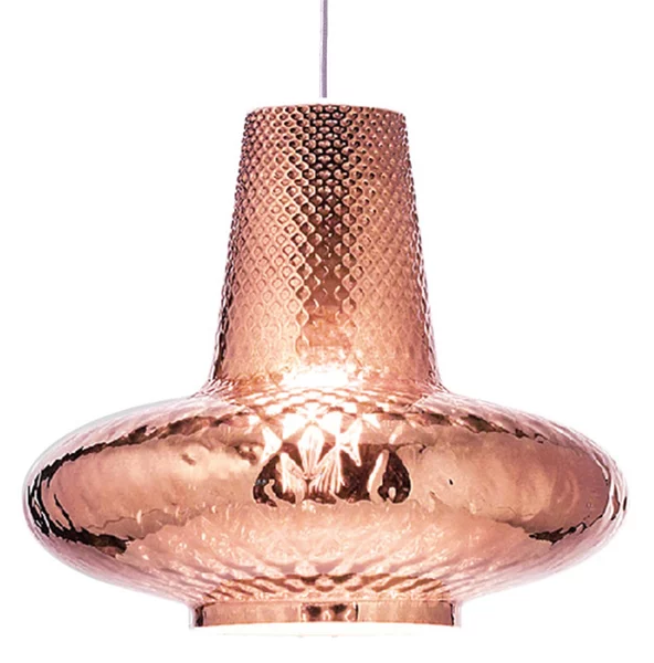 AILATI Lampă suspendată Giulietta 130 cm aur roz metalic, reglabil, Cupru, Camera de zi / sufragerie, Sticlă, Modern