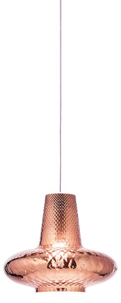 AILATI Lampă suspendată Giulietta 130 cm aur roz metalic, reglabil, Cupru, Camera de zi / sufragerie, Sticlă, Modern