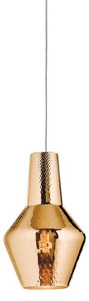 AILATI Lampă suspendată Romeo 130 cm aur vechi metalic, reglabil, Auriu / Alamă, Camera de zi / sufragerie, Sticlă, Modern