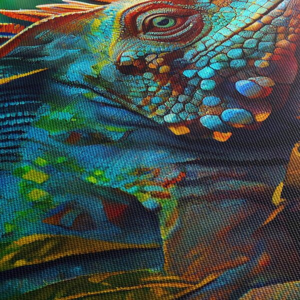 Tablou - Iguana colorată (120x50 cm)
