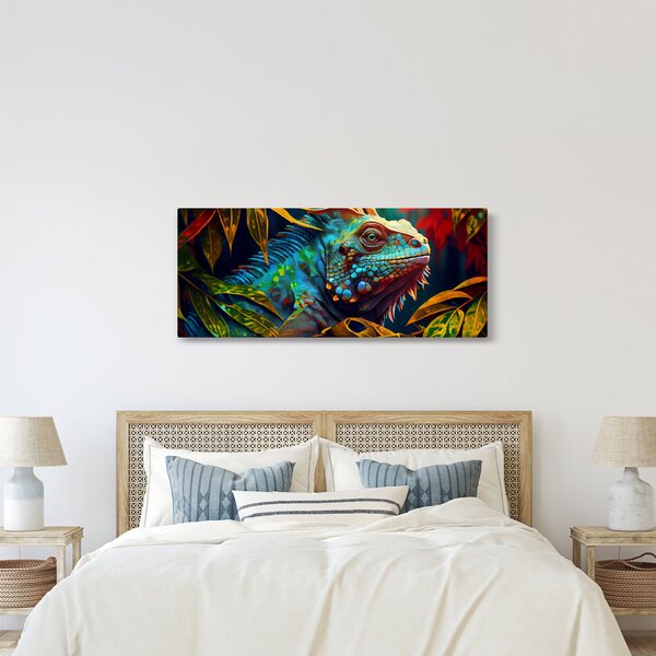 Tablou - Iguana colorată (120x50 cm)