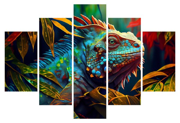 Tablou - Iguana colorată (150x105 cm)