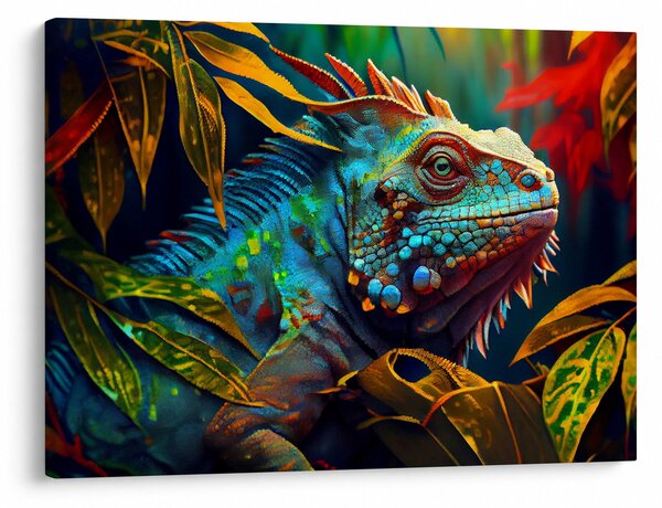 Tablou - Iguana colorată (70x50 cm)