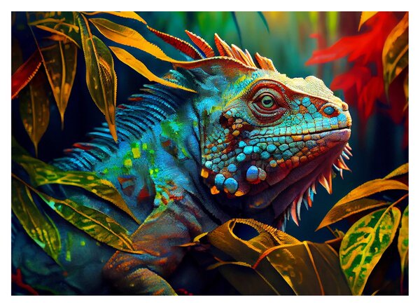 Tablou - Iguana colorată (70x50 cm)