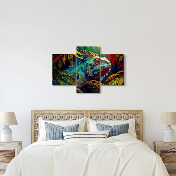 Tablou - Iguana colorată (90x60 cm)